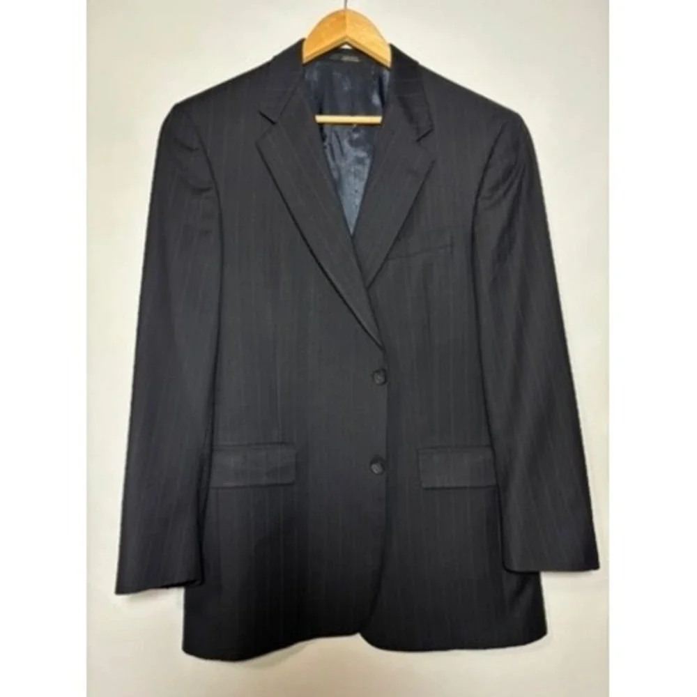 Hart Schaffner Men's 40R Pinstripe Blazer Sport‎ Coat Gold Trumpeter Classic USA